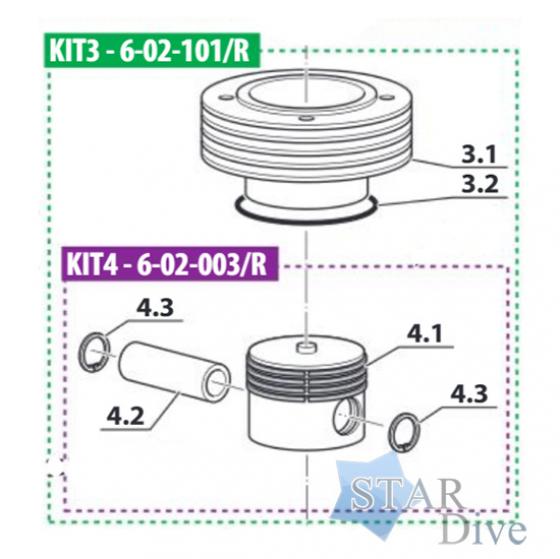 Цилиндр 2-й ступени Coltri Sub MCH-6 в сборе